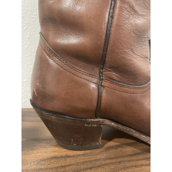 Vintage Black Label FRYE 2341 Men’s 9 D Brown 15" Leather Cowboy Boots RARE - Picture 9 of 16